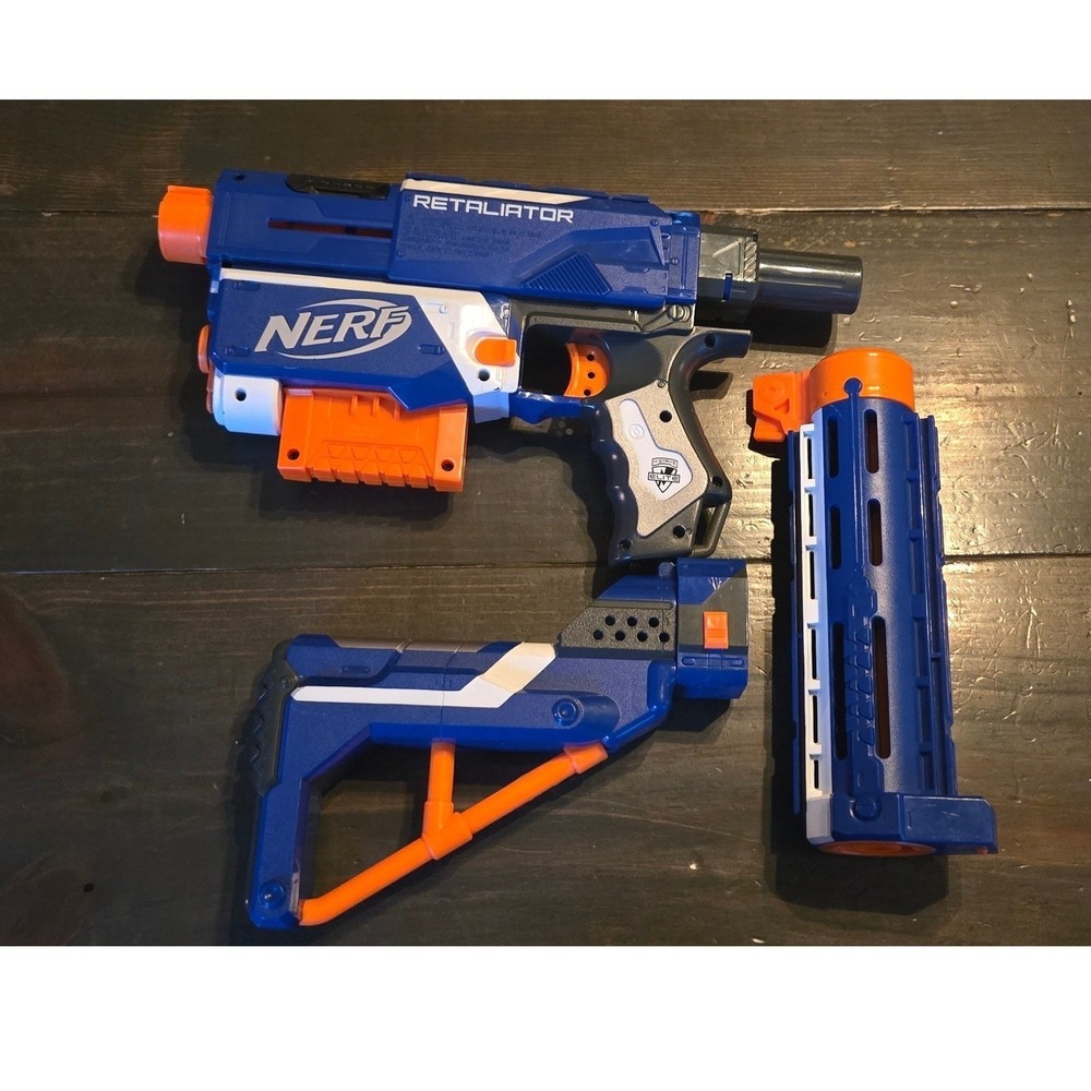 Nerf N-Strike Elite Retaliator Blaster w/ 2 Magazines 18 Dart & 12 Dart Clip
